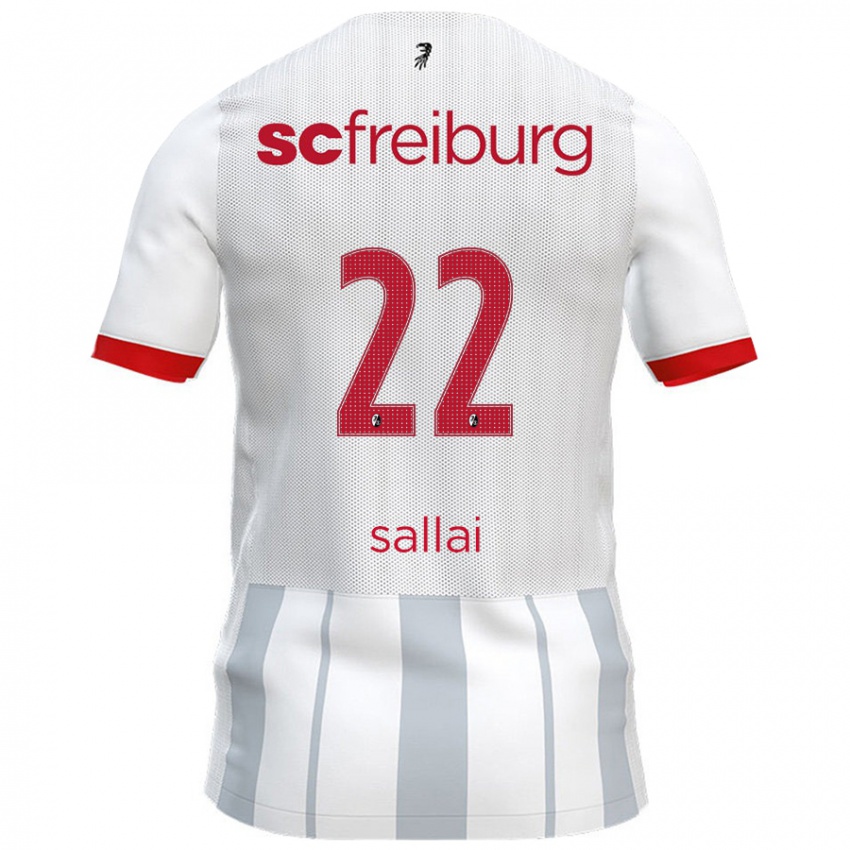 Kinder Roland Sallai #22 Weiß Grau Auswärtstrikot Trikot 2024/25 T-Shirt