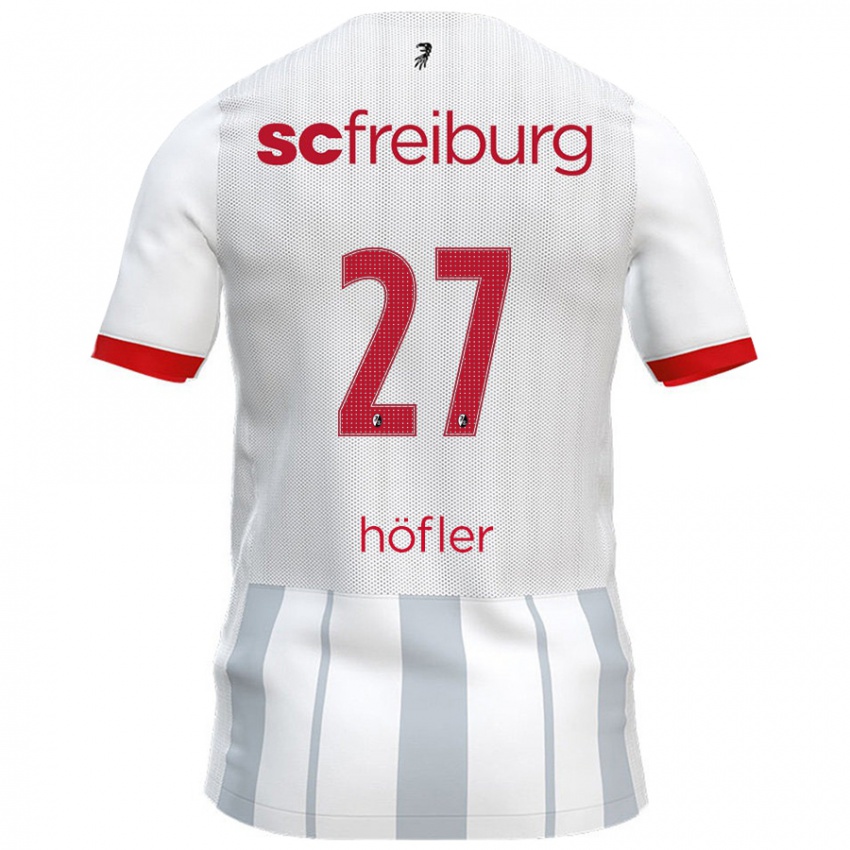 Kinder Nicolas Höfler #27 Weiß Grau Auswärtstrikot Trikot 2024/25 T-Shirt