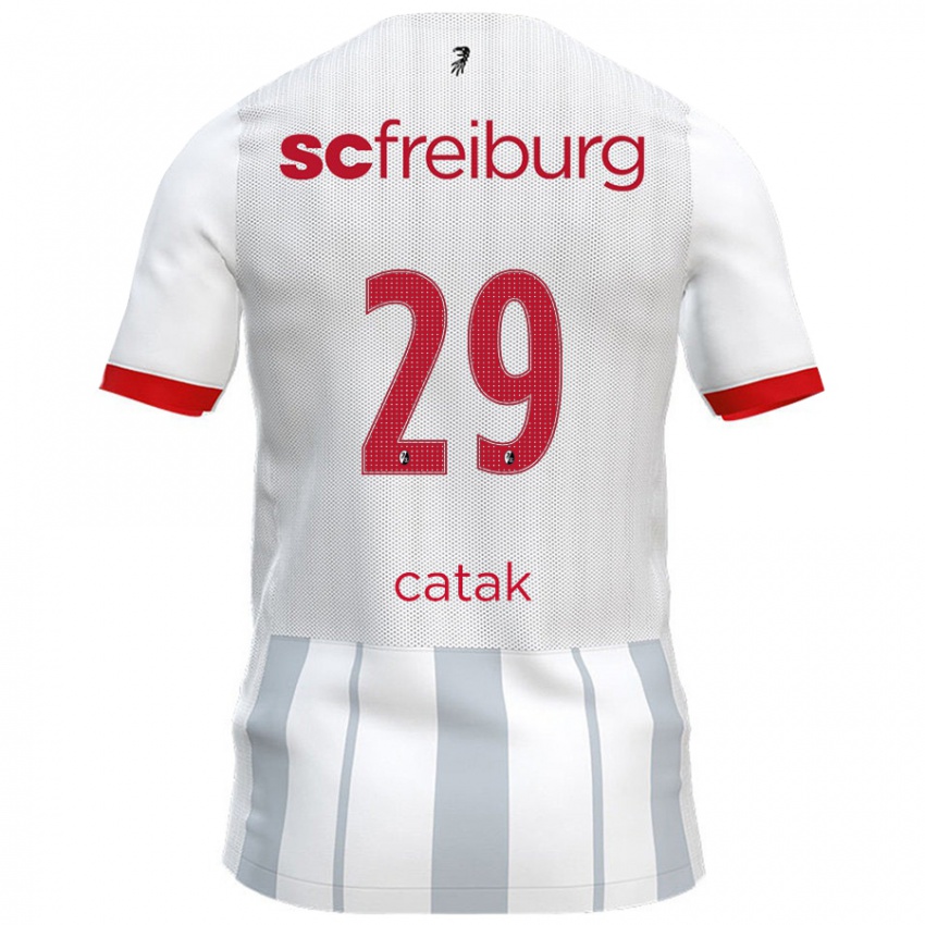 Kinder Leon Catak #29 Weiß Grau Auswärtstrikot Trikot 2024/25 T-Shirt