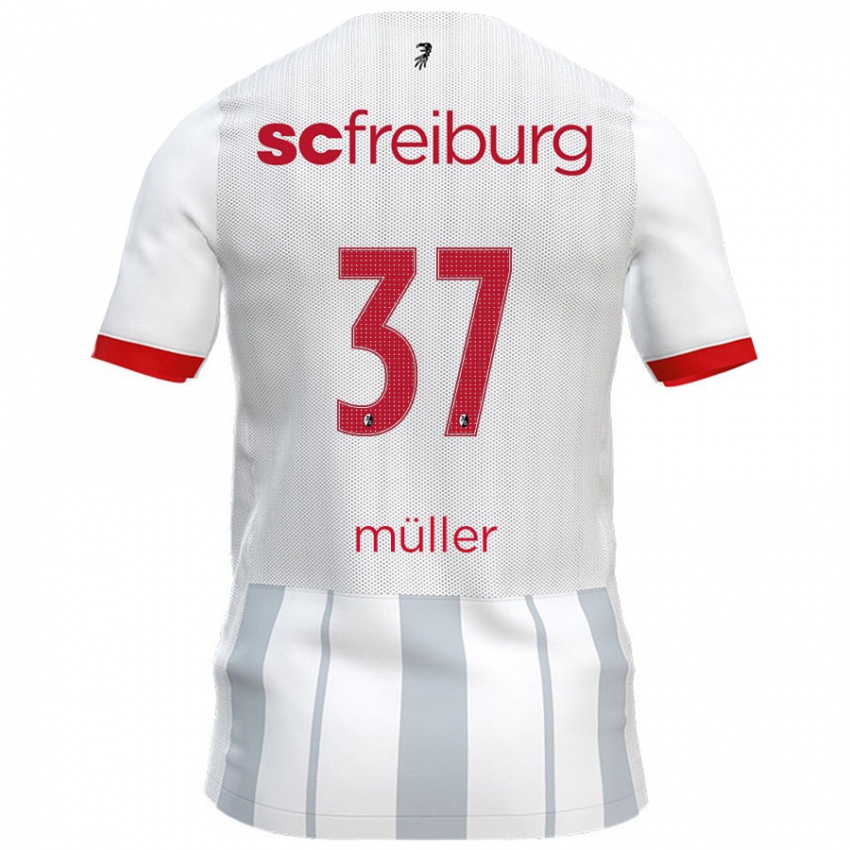 Kinder Ruben Müller #37 Weiß Grau Auswärtstrikot Trikot 2024/25 T-Shirt