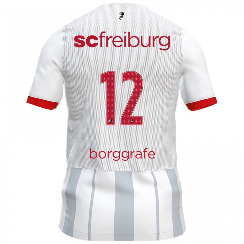 Kinder Rafaela Borggräfe #12 Weiß Grau Auswärtstrikot Trikot 2024/25 T-Shirt