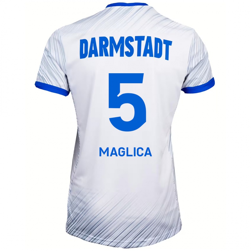 Kinder Matej Maglica #5 Weiß Blau Auswärtstrikot Trikot 2024/25 T-Shirt