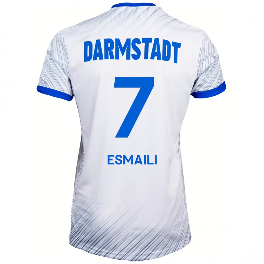 Kinder Ali Esmaili #7 Weiß Blau Auswärtstrikot Trikot 2024/25 T-Shirt