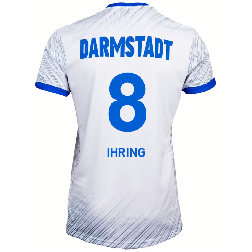 Kinder Janis Ihring #8 Weiß Blau Auswärtstrikot Trikot 2024/25 T-Shirt