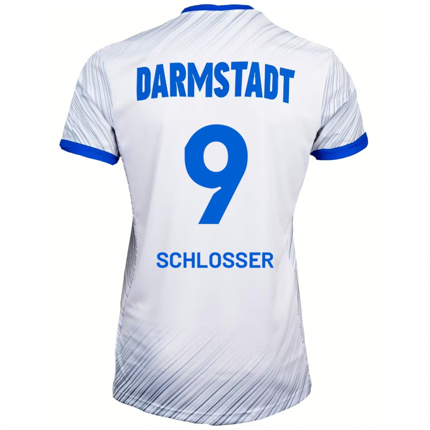 Kinder Mika Schlosser #9 Weiß Blau Auswärtstrikot Trikot 2024/25 T-Shirt