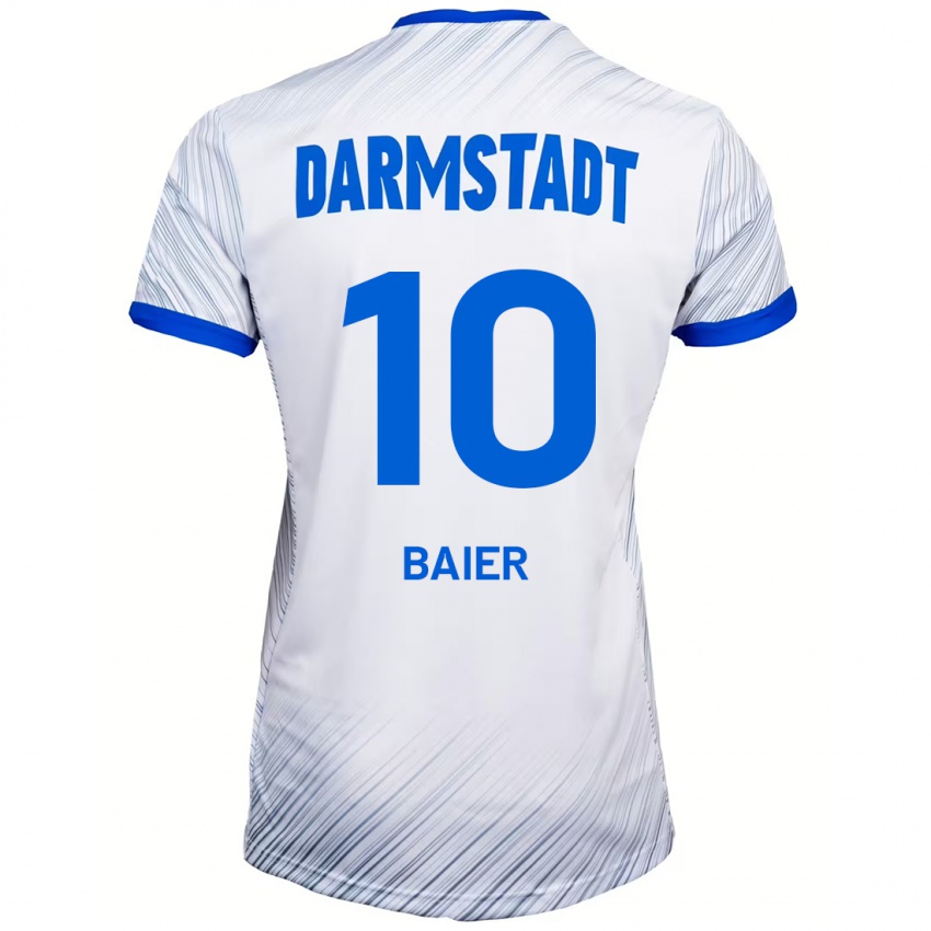 Kinder Nico Baier #10 Weiß Blau Auswärtstrikot Trikot 2024/25 T-Shirt