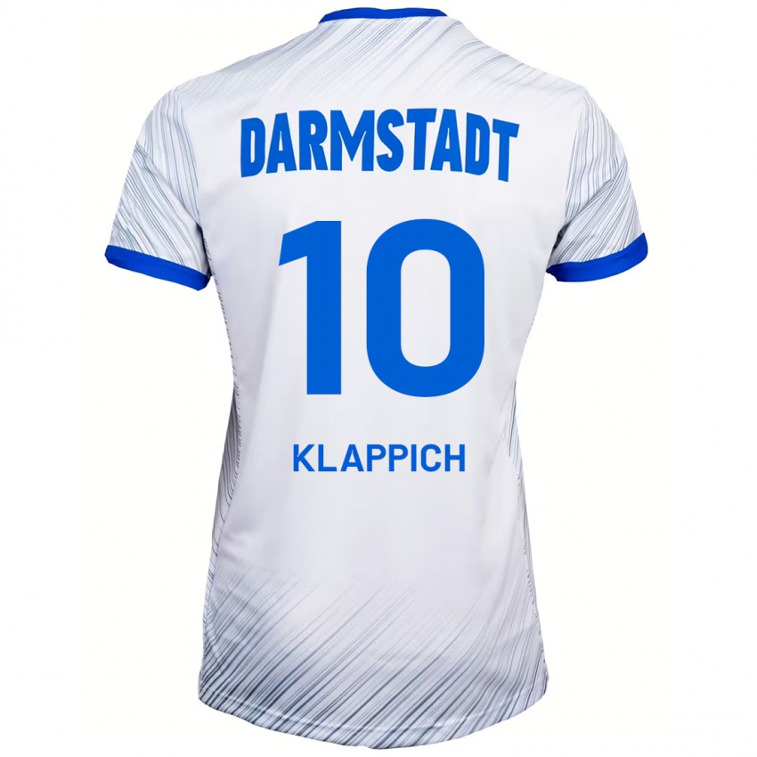 Kinder Luis Klappich #10 Weiß Blau Auswärtstrikot Trikot 2024/25 T-Shirt