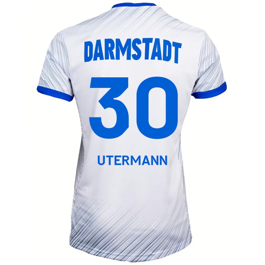 Kinder Anton Utermann #30 Weiß Blau Auswärtstrikot Trikot 2024/25 T-Shirt