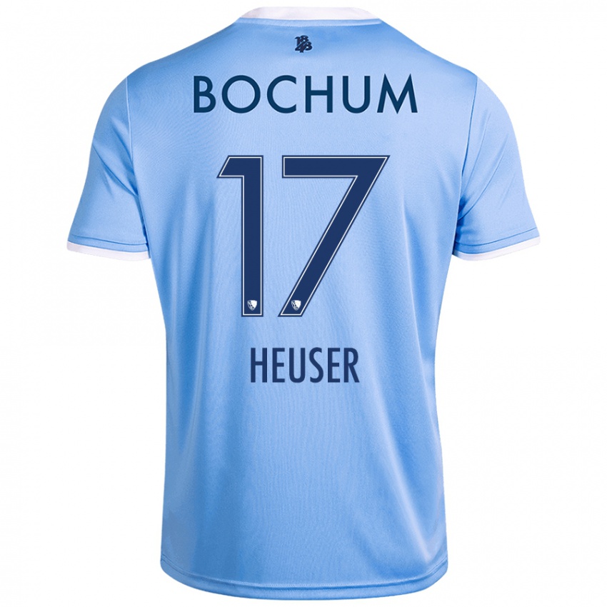 Kinder Ben Heuser #17 Himmelblau Auswärtstrikot Trikot 2024/25 T-Shirt