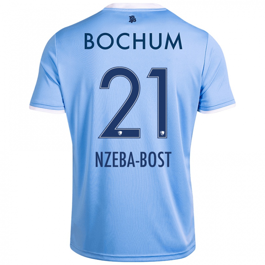 Kinder Jan Nzeba-Bost #21 Himmelblau Auswärtstrikot Trikot 2024/25 T-Shirt