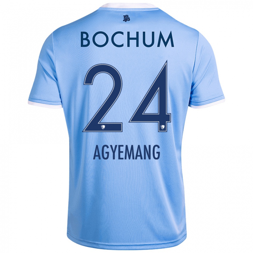 Kinder Donovan Agyemang #24 Himmelblau Auswärtstrikot Trikot 2024/25 T-Shirt