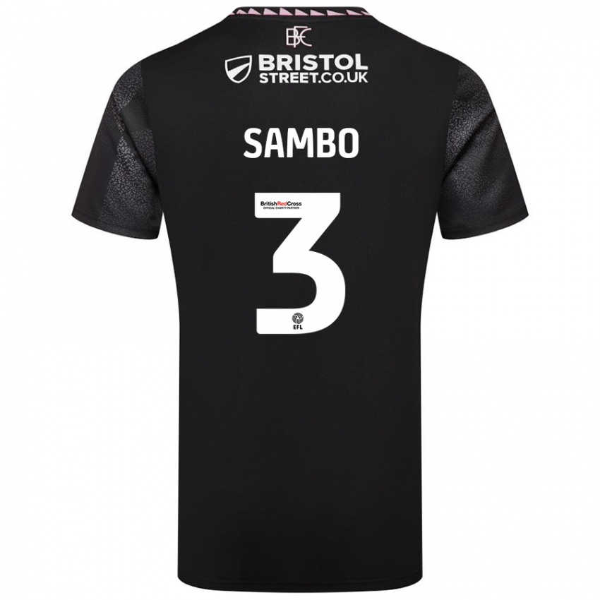 Kinder Shurandy Sambo #3 Schwarz Auswärtstrikot Trikot 2024/25 T-Shirt