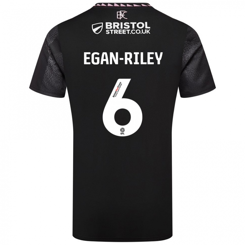 Kinder Cj Egan-Riley #6 Schwarz Auswärtstrikot Trikot 2024/25 T-Shirt