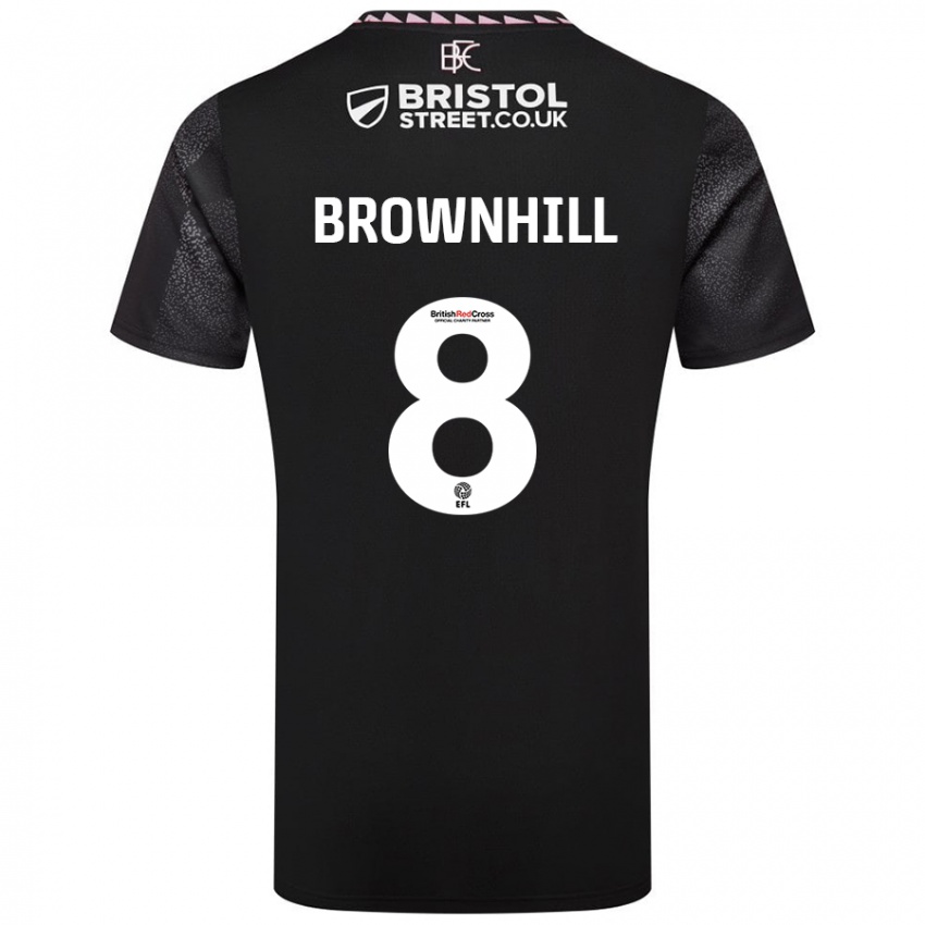 Kinder Josh Brownhill #8 Schwarz Auswärtstrikot Trikot 2024/25 T-Shirt