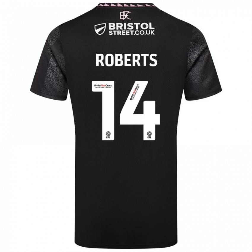 Kinder Connor Roberts #14 Schwarz Auswärtstrikot Trikot 2024/25 T-Shirt