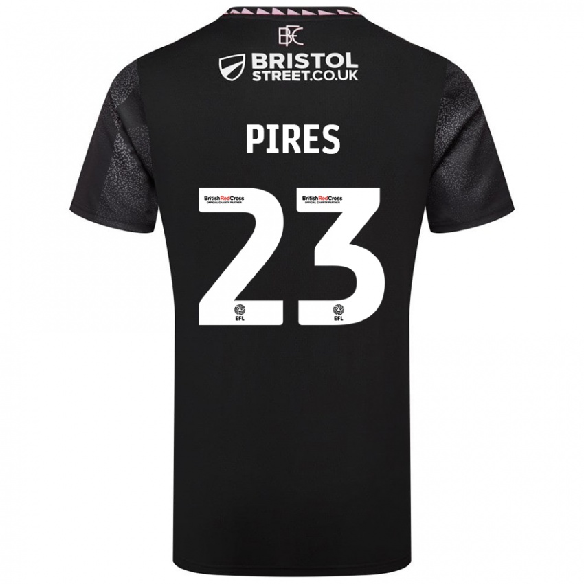 Kinder Lucas Pires #23 Schwarz Auswärtstrikot Trikot 2024/25 T-Shirt