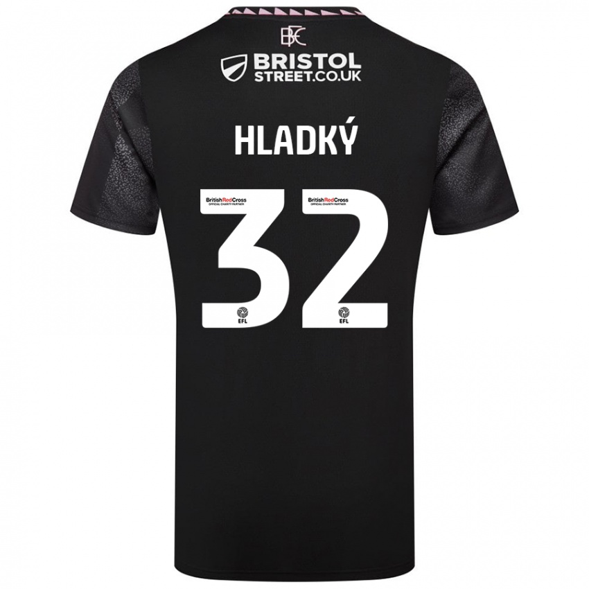 Kinder Vaclav Hladky #32 Schwarz Auswärtstrikot Trikot 2024/25 T-Shirt