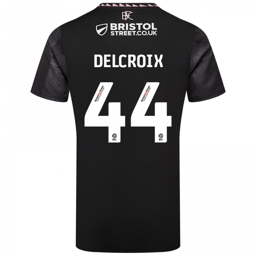 Kinder Hannes Delcroix #44 Schwarz Auswärtstrikot Trikot 2024/25 T-Shirt