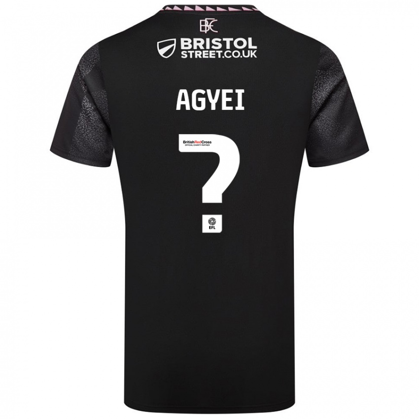 Kinder Enock Agyei #0 Schwarz Auswärtstrikot Trikot 2024/25 T-Shirt