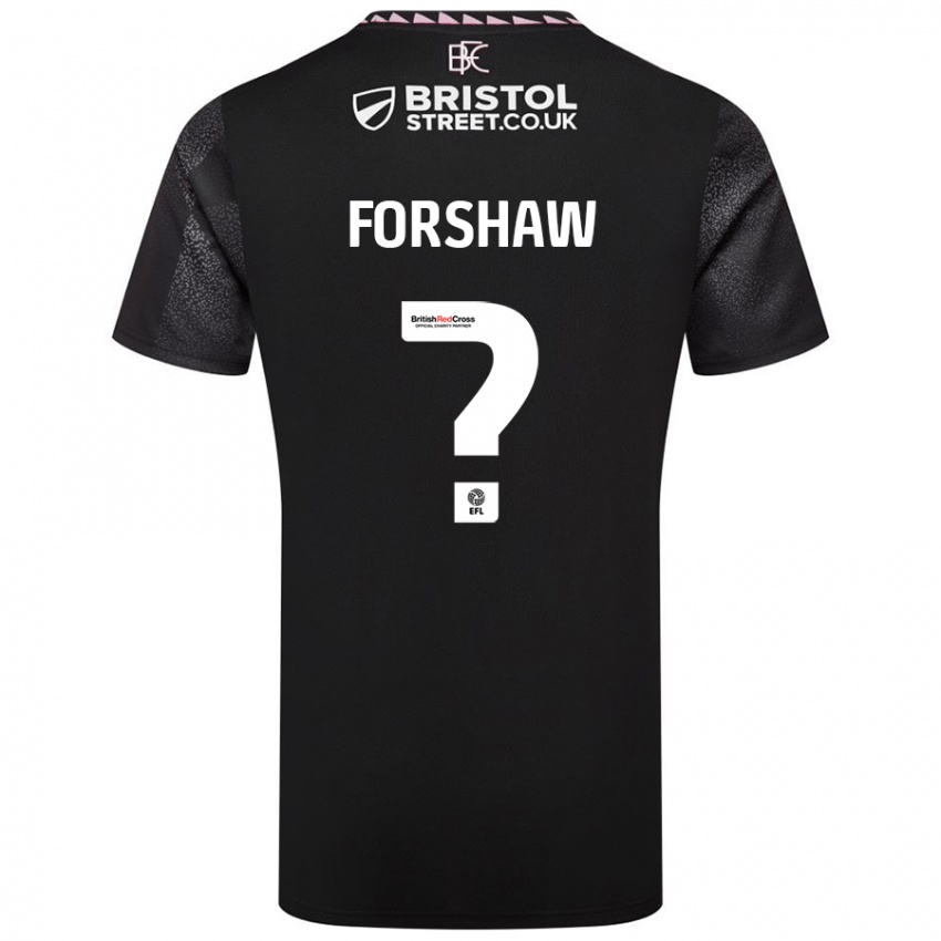 Kinder Lewis Forshaw #0 Schwarz Auswärtstrikot Trikot 2024/25 T-Shirt