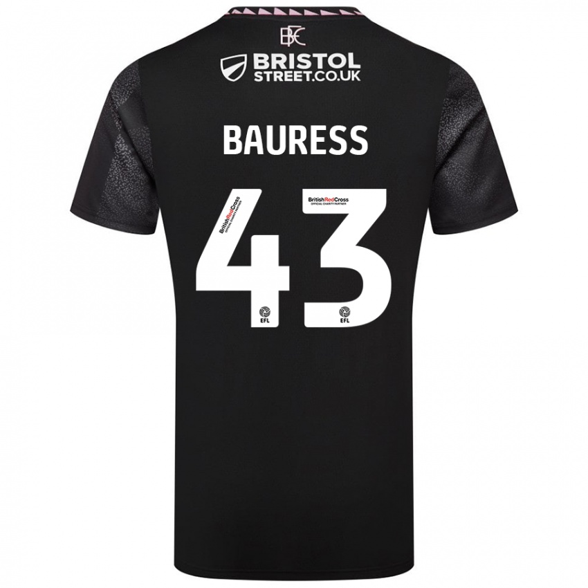 Kinder Joe Bauress #43 Schwarz Auswärtstrikot Trikot 2024/25 T-Shirt