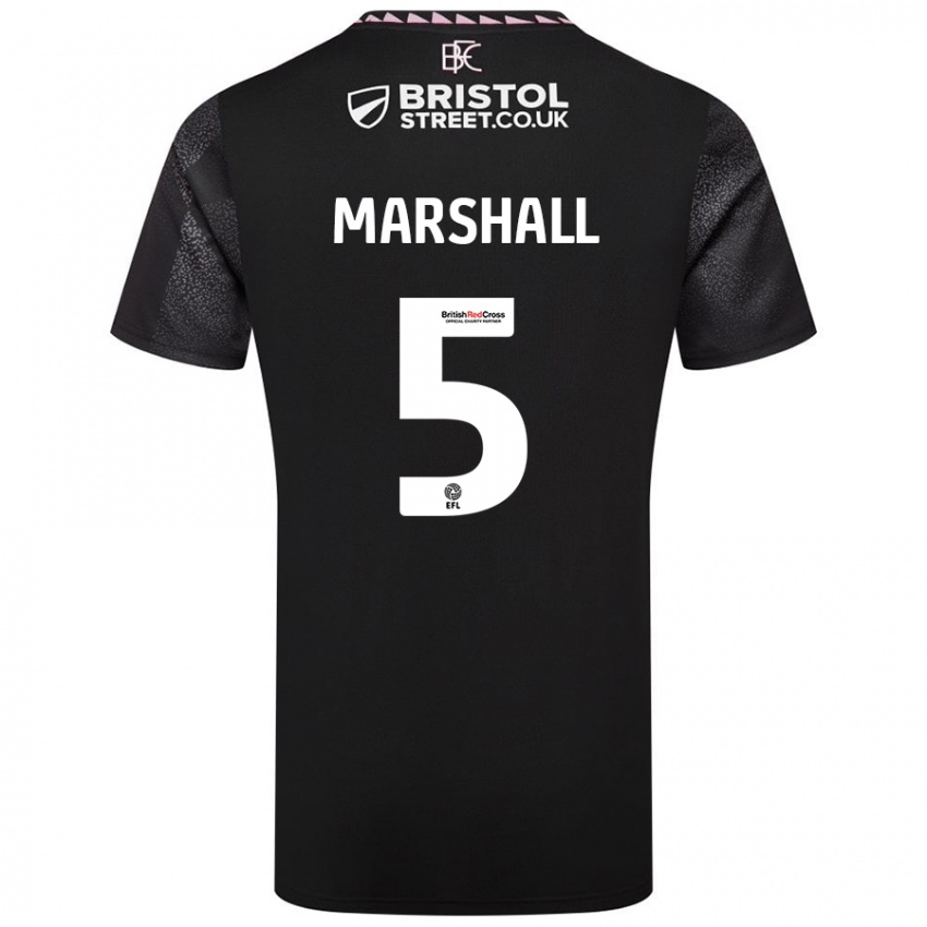 Kinder Georgia Marshall #5 Schwarz Auswärtstrikot Trikot 2024/25 T-Shirt