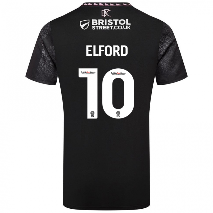 Kinder Laura Elford #10 Schwarz Auswärtstrikot Trikot 2024/25 T-Shirt