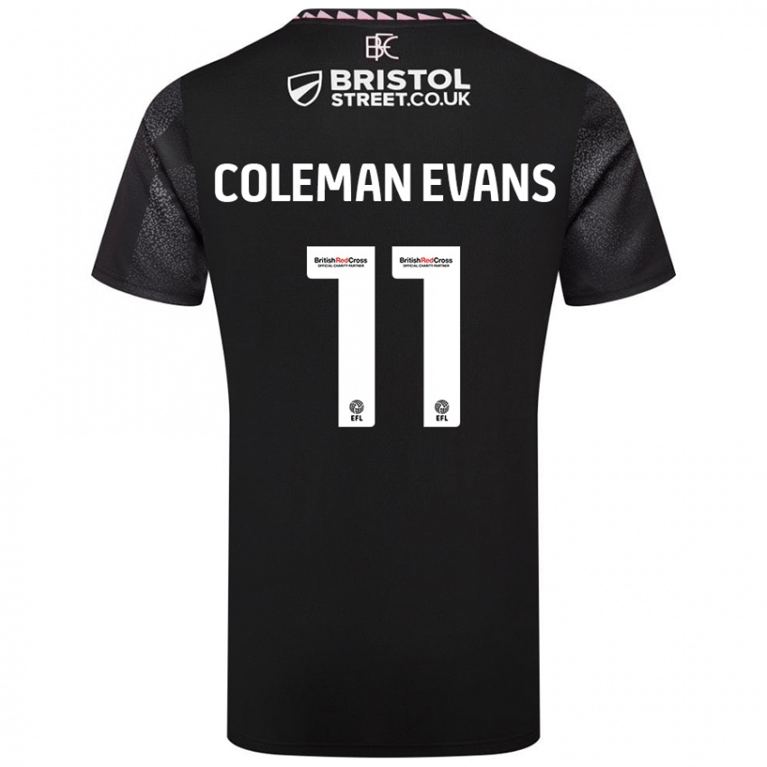 Kinder Amaya Coleman-Evans #11 Schwarz Auswärtstrikot Trikot 2024/25 T-Shirt