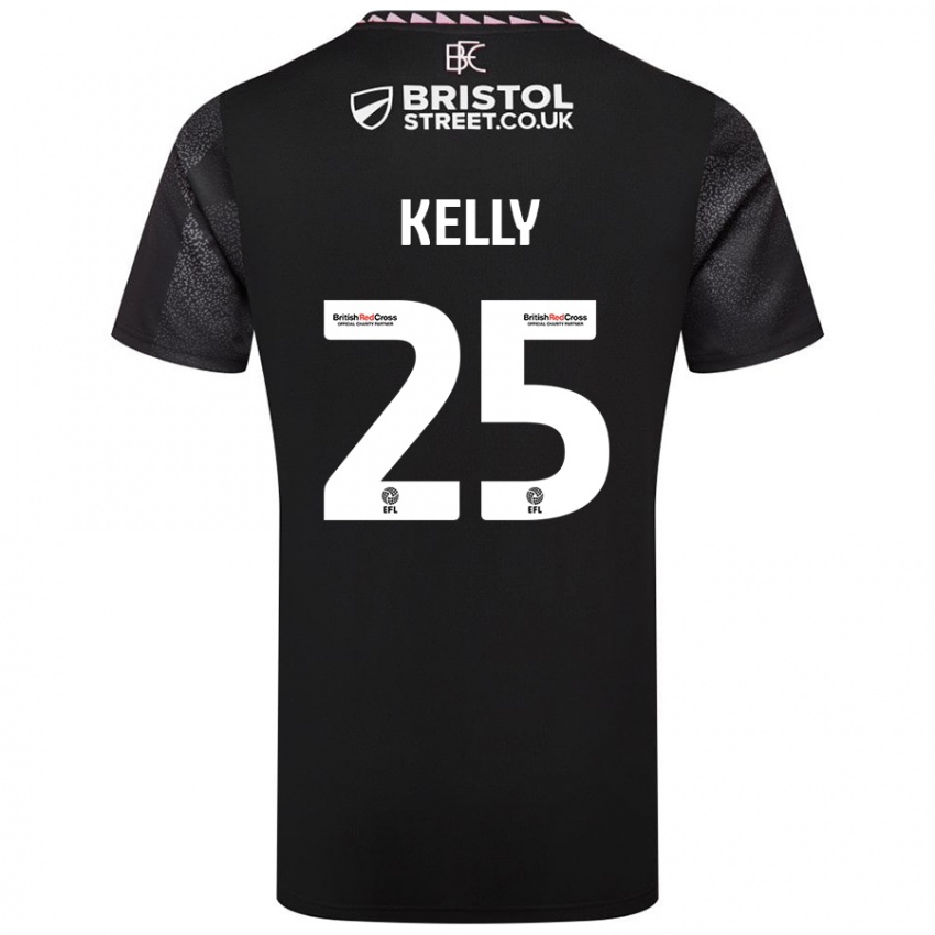 Kinder Aimee Kelly #25 Schwarz Auswärtstrikot Trikot 2024/25 T-Shirt