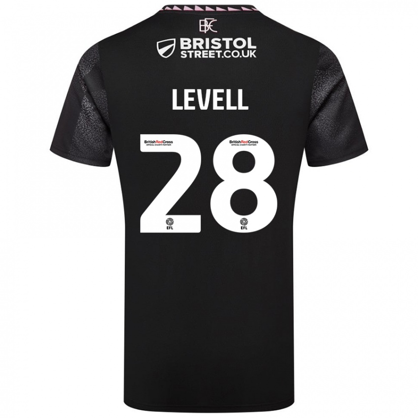 Kinder Kirstie Levell #28 Schwarz Auswärtstrikot Trikot 2024/25 T-Shirt