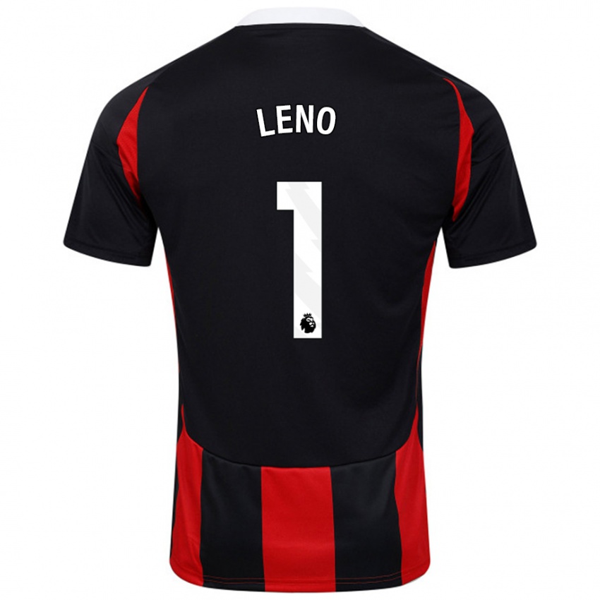 Kinder Bernd Leno #1 Schwarz Rot Auswärtstrikot Trikot 2024/25 T-Shirt