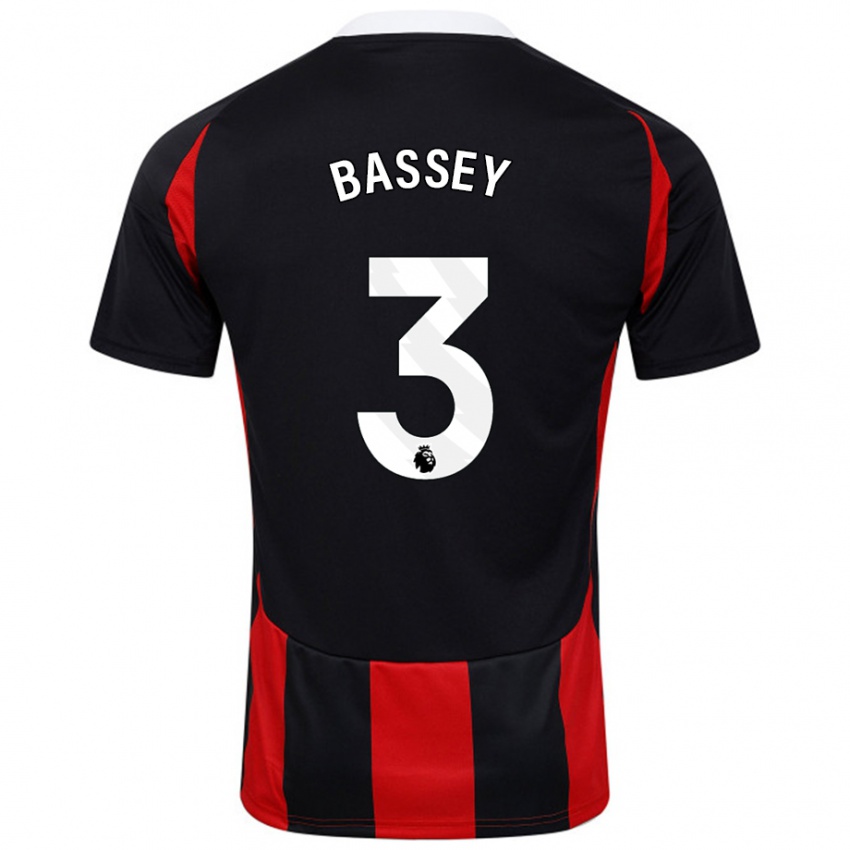 Kinder Calvin Bassey #3 Schwarz Rot Auswärtstrikot Trikot 2024/25 T-Shirt