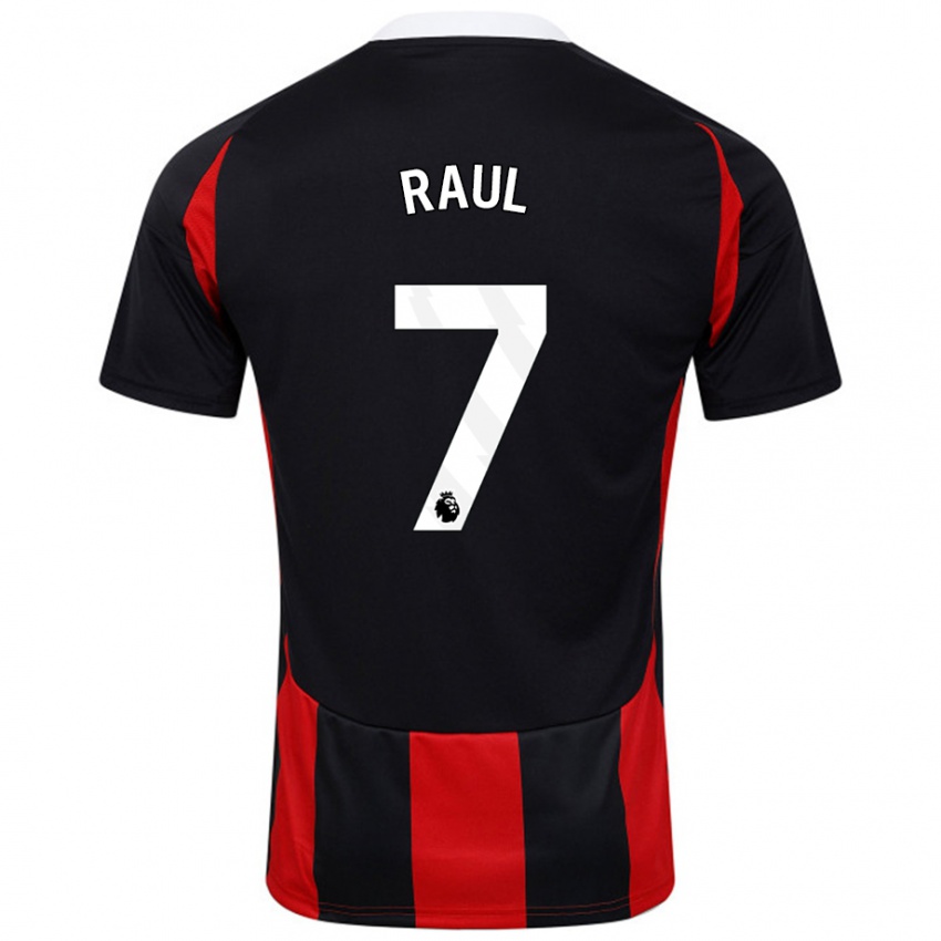 Kinder Raúl Jiménez #7 Schwarz Rot Auswärtstrikot Trikot 2024/25 T-Shirt