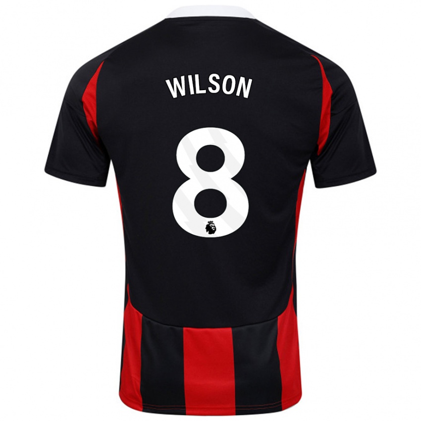 Kinder Harry Wilson #8 Schwarz Rot Auswärtstrikot Trikot 2024/25 T-Shirt