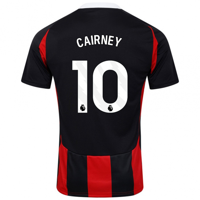 Kinder Tom Cairney #10 Schwarz Rot Auswärtstrikot Trikot 2024/25 T-Shirt