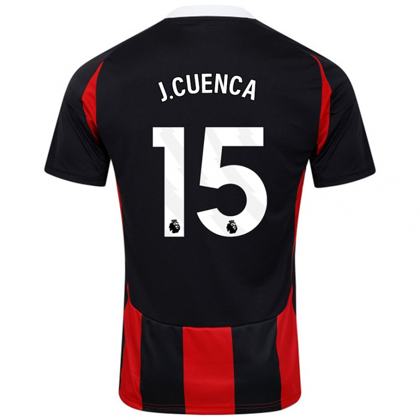 Kinder Jorge Cuenca #15 Schwarz Rot Auswärtstrikot Trikot 2024/25 T-Shirt