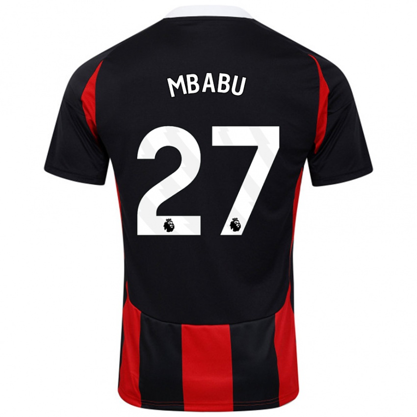 Kinder Kevin Mbabu #27 Schwarz Rot Auswärtstrikot Trikot 2024/25 T-Shirt