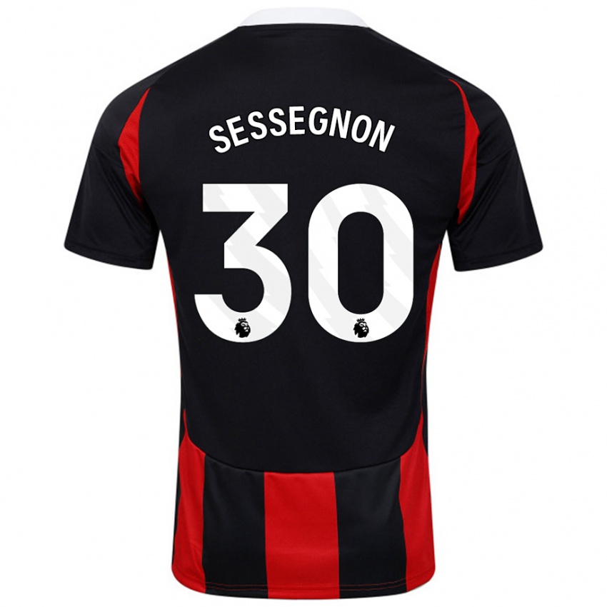 Kinder Ryan Sessegnon #30 Schwarz Rot Auswärtstrikot Trikot 2024/25 T-Shirt