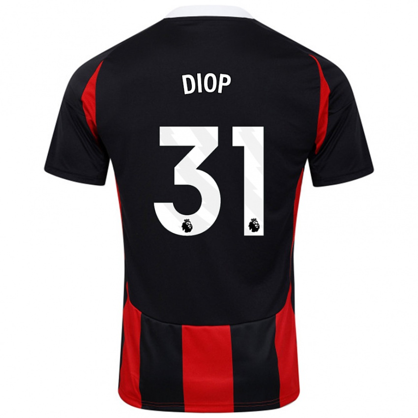 Kinder Issa Diop #31 Schwarz Rot Auswärtstrikot Trikot 2024/25 T-Shirt