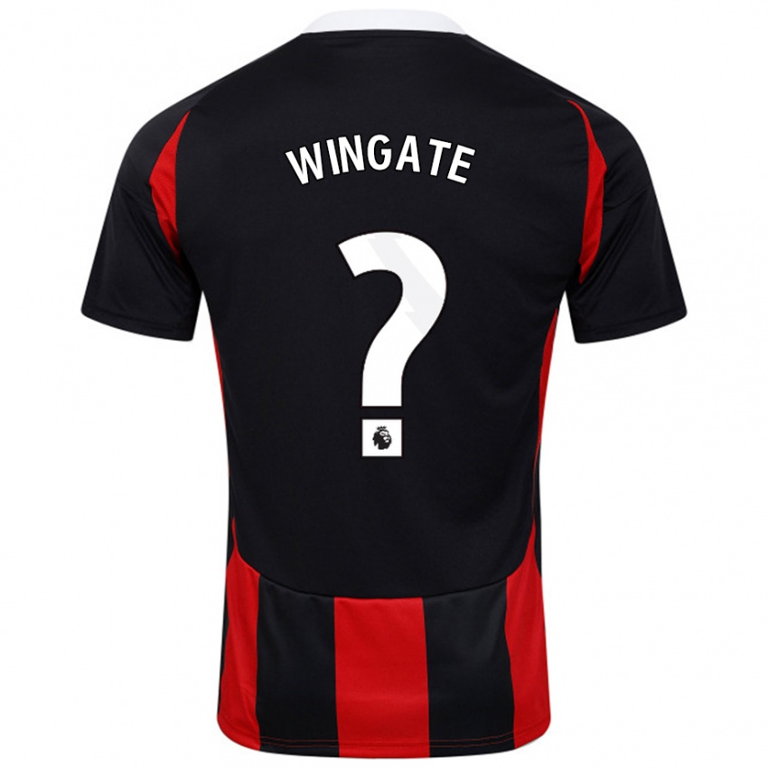 Kinder Tom Wingate #0 Schwarz Rot Auswärtstrikot Trikot 2024/25 T-Shirt