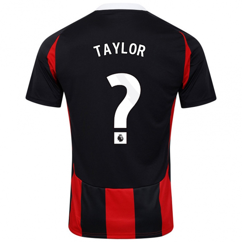 Kinder Archie Taylor #0 Schwarz Rot Auswärtstrikot Trikot 2024/25 T-Shirt