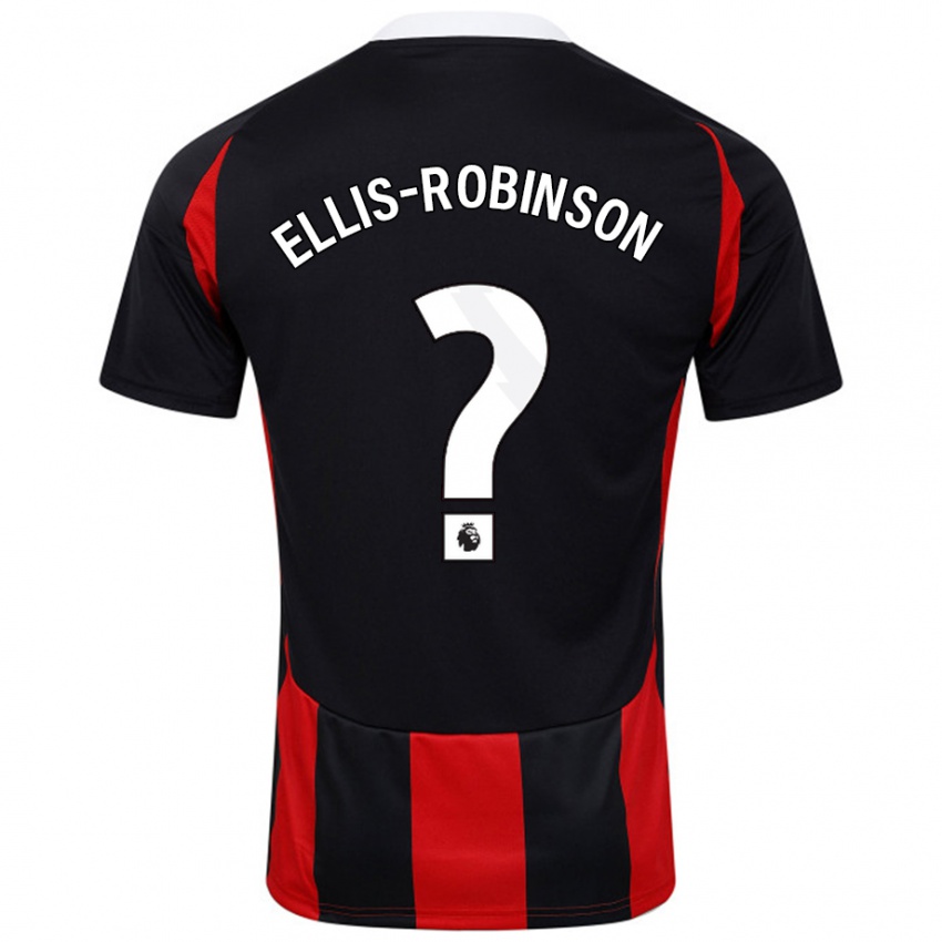 Kinder Eddie Ellis-Robinson #0 Schwarz Rot Auswärtstrikot Trikot 2024/25 T-Shirt