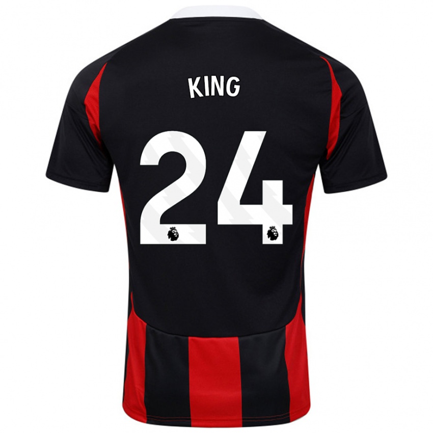 Kinder Joshua King #24 Schwarz Rot Auswärtstrikot Trikot 2024/25 T-Shirt