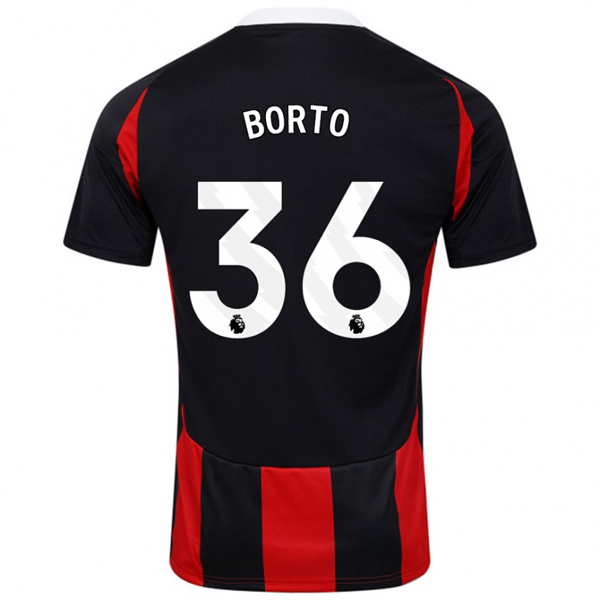 Kinder Alex Borto #36 Schwarz Rot Auswärtstrikot Trikot 2024/25 T-Shirt