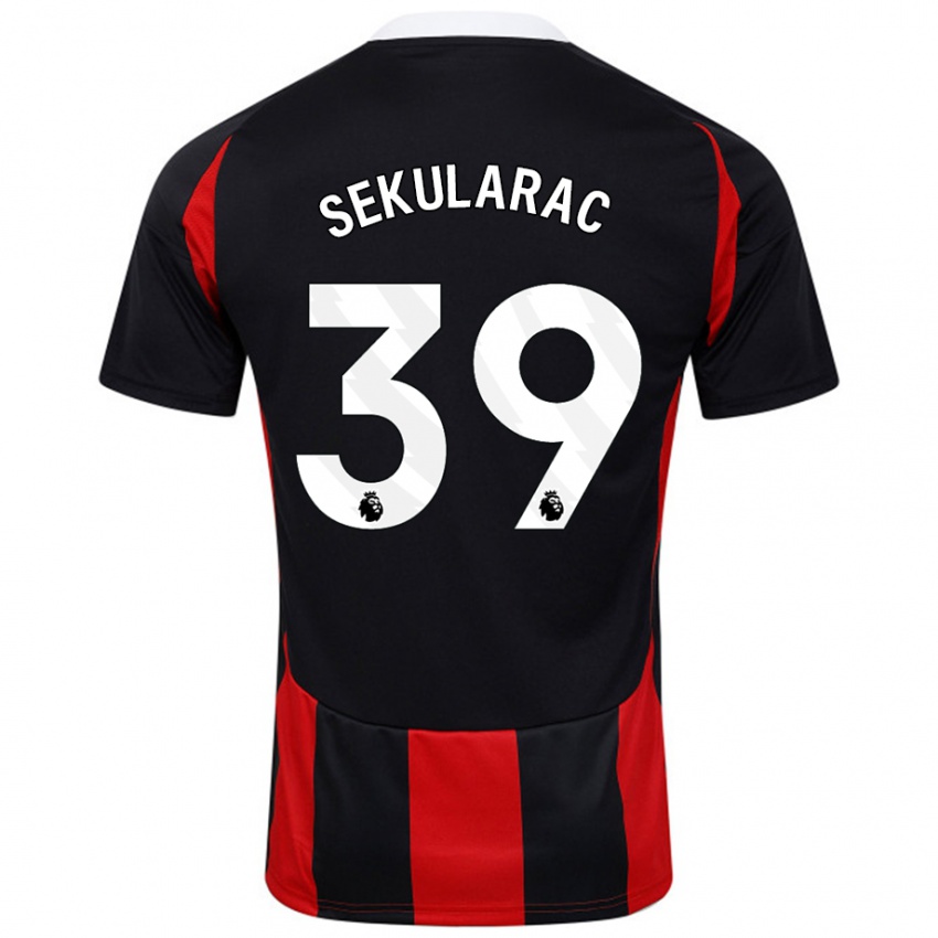 Kinder Kristian Sekularac #39 Schwarz Rot Auswärtstrikot Trikot 2024/25 T-Shirt