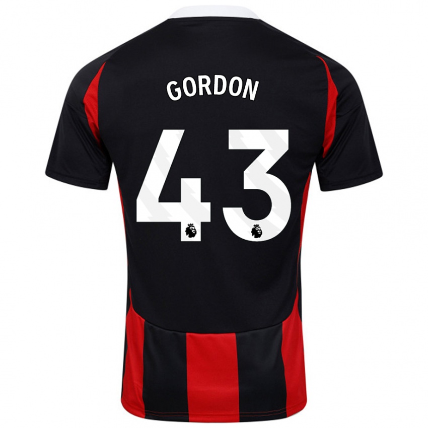 Kinder Lemar Gordon #43 Schwarz Rot Auswärtstrikot Trikot 2024/25 T-Shirt