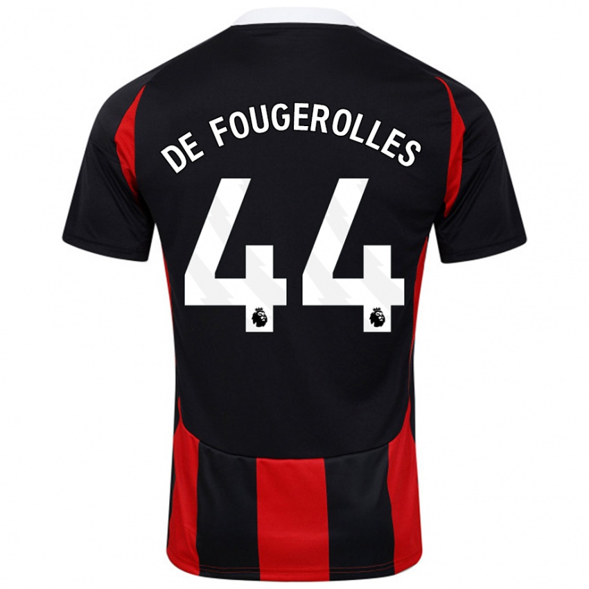 Kinder Luc De Fougerolles #44 Schwarz Rot Auswärtstrikot Trikot 2024/25 T-Shirt