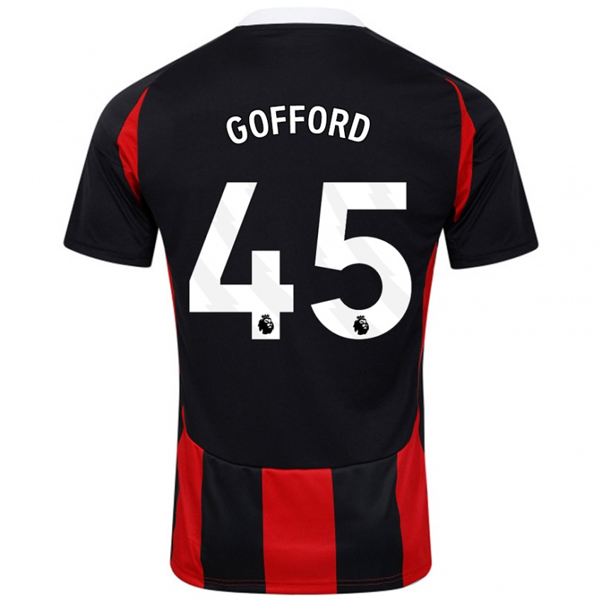 Kinder Oliver Gofford #45 Schwarz Rot Auswärtstrikot Trikot 2024/25 T-Shirt