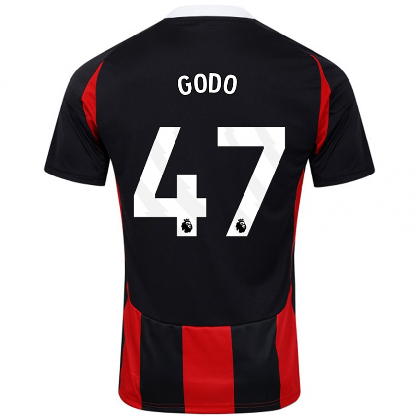 Kinder Martial Godo #47 Schwarz Rot Auswärtstrikot Trikot 2024/25 T-Shirt