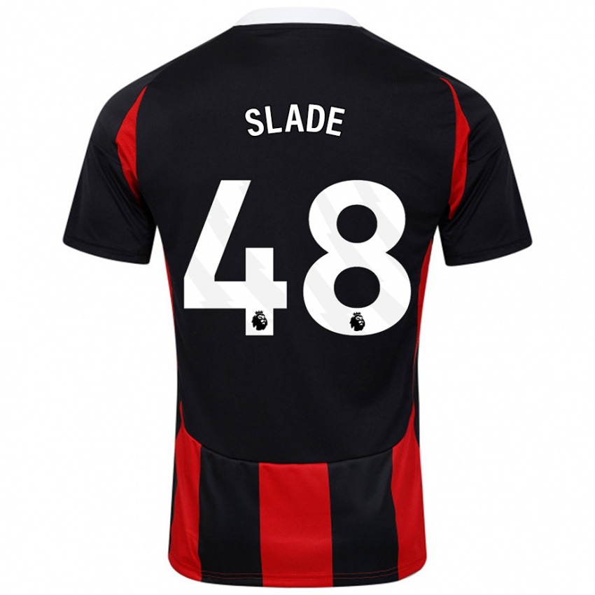 Kinder Bradley Slade #48 Schwarz Rot Auswärtstrikot Trikot 2024/25 T-Shirt